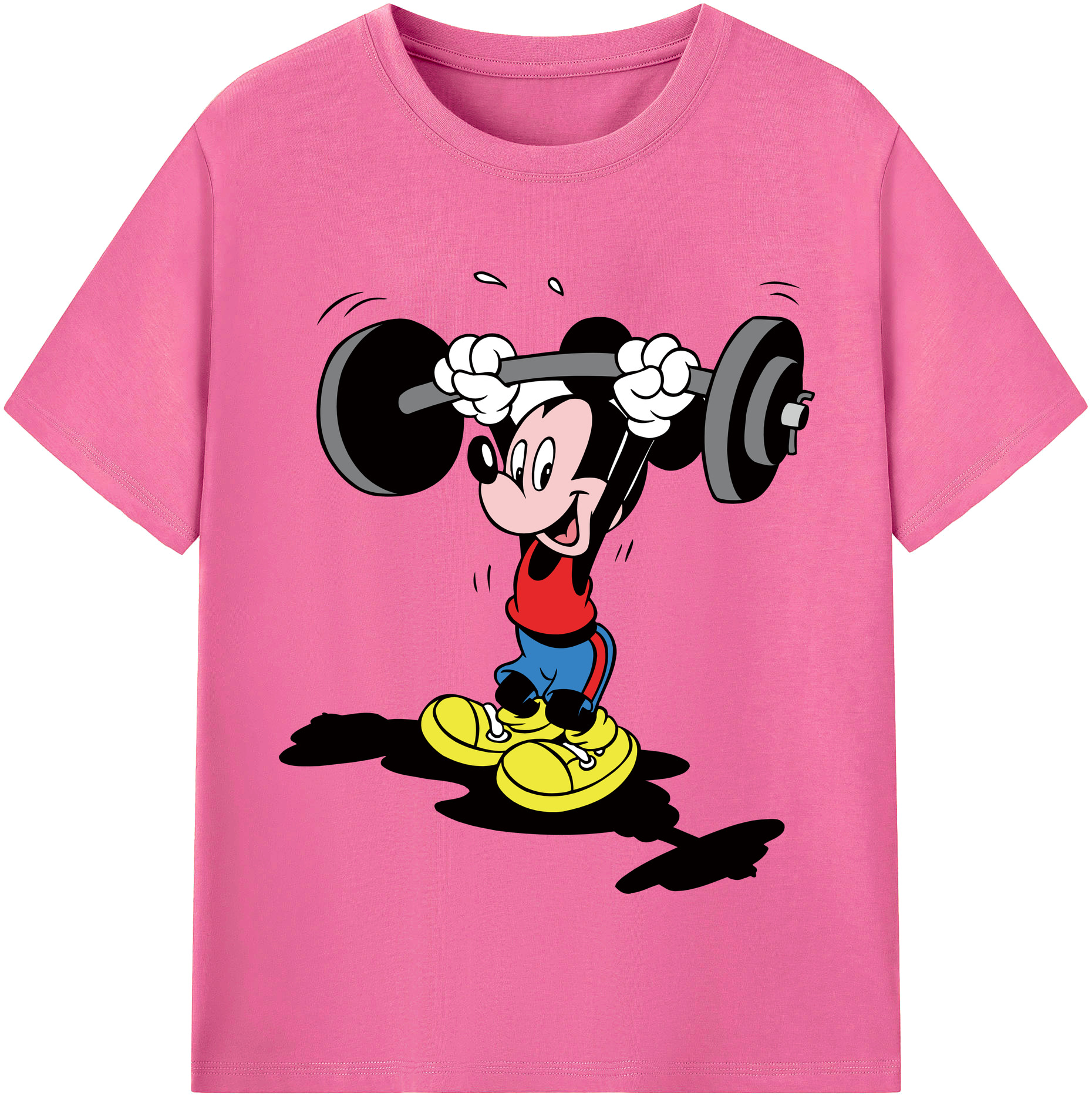 （画像用） ミッキーマウス Mickey Mouse レディースカジュアルプリントTシャツ（綿100％）
